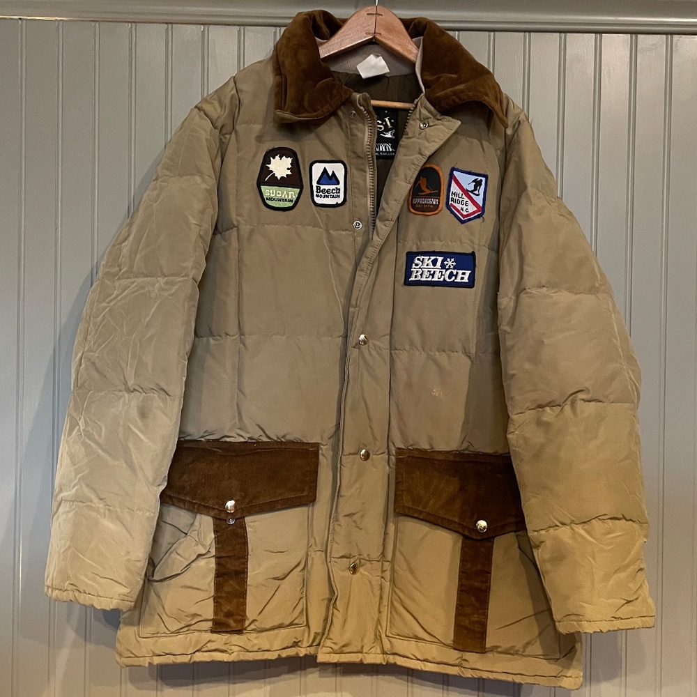 Vintage 70s 80s Walls Blizzard Pruf Goose Down Jacket 46 Ski Patch Western